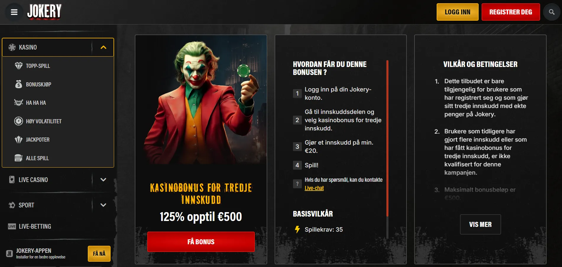 Bonusangebote jokery